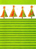 Klappkarte Weihnachtsbäume mit Stern, grün