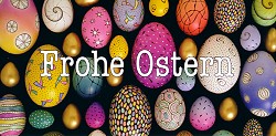 Postkarte Frohe Ostern, Ostereier