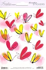 Sticker Illustrated Colorful Butterfly