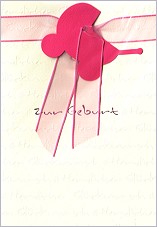 Klappkarte Wiege, rosa