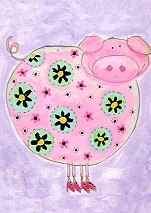 Postkarte Priscilla Pig