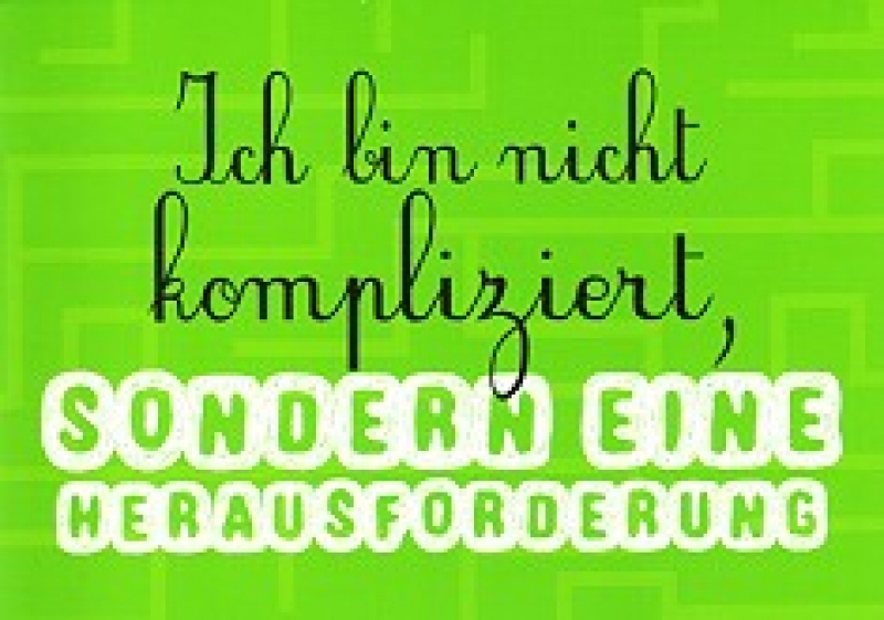 Postkarte Ich bin nicht kompliziert schreibmalwiederkarten.de