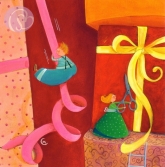 Postkarte Kinder mit Geschenken