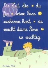 Postkarte Der kleine Prinz, Rose
