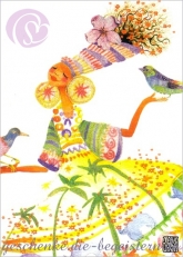 Postkarte Blumenfrau