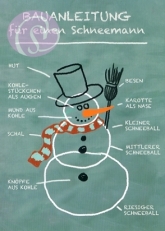 Postkarte Bauplan Schneemann