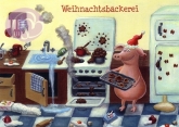 Postkarte Weihnachtsbäckerei