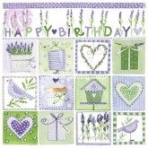 Postkarte Geburtstag, Lavendel
