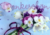 Postkarte Dankeschön, Frühlingsblumen