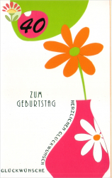 Klappkarte 40. Geburtstag, Blume