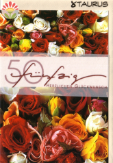 Klappkarte 50. Geburtstag, Rosen