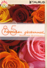 Klappkarte 85. Geburtstag, Rosen