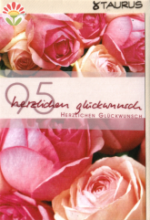 Klappkarte 95. Geburtstag, Rosen
