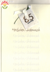 Klappkarte 85. Geburtstag, Rose