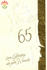 Klappkarte 65. Geburtstag, Rose