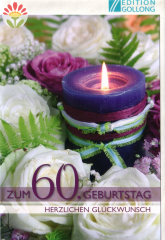 Klappkarte 60. Geburtstag, Kerze