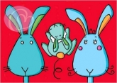 Postkarte Kaninchen