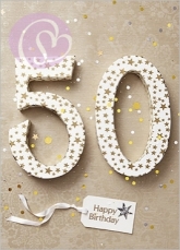 Klappkarte 50, Happy Birthday