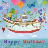 Postkarte Happy Birthday, Schiff