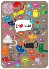 Postkarte I Love Cats