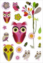 Elegant Owl Stickers, Eulenfamilie