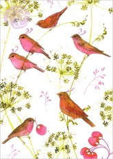 Postkarte Vögel & Pusteblumen