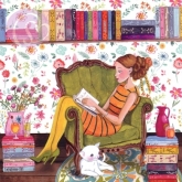 Postkarte Mädchen mit Buch