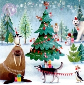 Postkarte Weihnachten im Wald