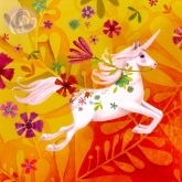 Postkarte Einhorn mit Blume
