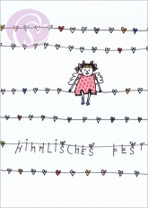 Postkarte Engel auf Leine