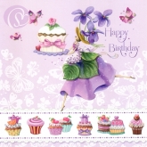 Postkarte Happy Birthday, Cupcakes