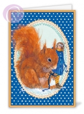Klappkarte Elfe mit Eichhörnchen