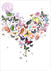 Postkarte Herz aus Schmetterlingen