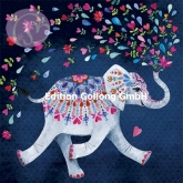 Postkarte Elefant mit Blumen