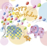 Postkarte Happy Birthday, Elefanten