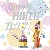 Postkarte Happy Birthday, Cupcake