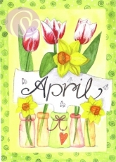04/ Postkarte April, Blumen