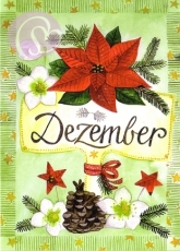 12/ Postkarte Dezember, Blumen