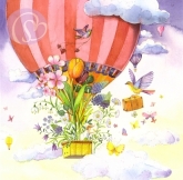 Postkarte Heißluftballon