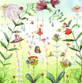 Postkarte Mädchen in Blumenwiese