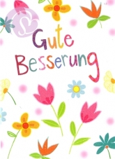 Postkarte Gute Besserung, Blumen