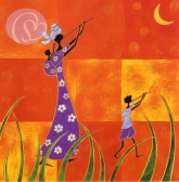 Laly - Postkarte Frau mit Flöte