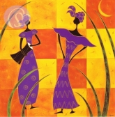 Laly - Postkarte Zwei Frauen am Abend