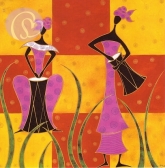 Laly - Postkarte Zwei Frauen mit Trommel