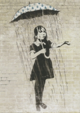 Postkarte The World out there (Banksy)