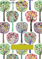 Postkarte, Monatskarte Bäume