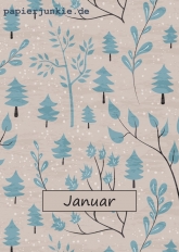 01/ Postkarte Januar, Winterwald