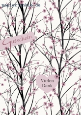 Postkarte Gutschein Kirschblüte, Vielen Dank (Händler)