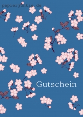 Postkarte Gutschein, Kirschblüten