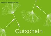 Postkarte Gutschein, Pusteblume auf Grün (Händler)